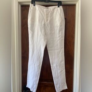 Zadig & Voltaire White Pistol Tailleur Linen Blend Pants in Fr 38 US 6 NWT